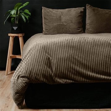 Sleeptime Rib Teddy - Taupe Dekbedovertrek