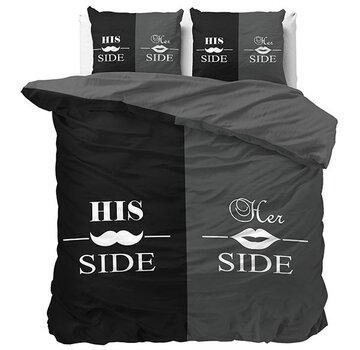 Sleeptime Essentials His and Her side 3 - Zwart /Grijs Dekbedovertrek