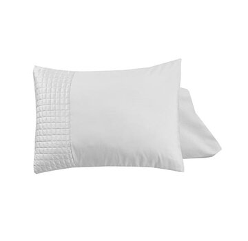 Sleeptime 2-Pack: Kussenslopen - Velvet Band - Wit