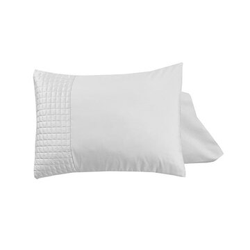 Sleeptime 2-Pack: Kussenslopen - Velvet Band - Wit