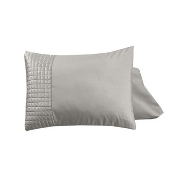 Sleeptime 2-Pack: Kussenslopen - Velvet Band - Zand/Grijs