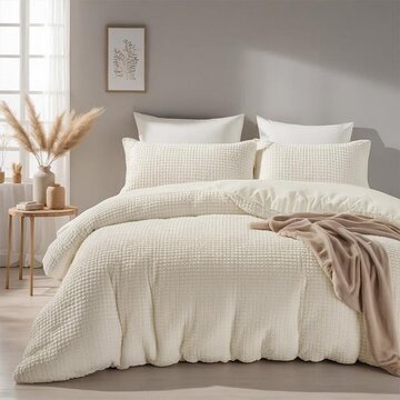 Sleeptime Check Teddy - Beige Dekbedovertrek