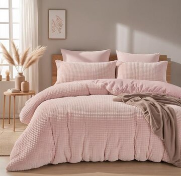 Sleeptime Check Teddy - Roze Dekbedovertrek