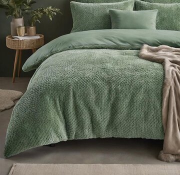 Sleeptime Fur Teddy - Groen Dekbedovertrek