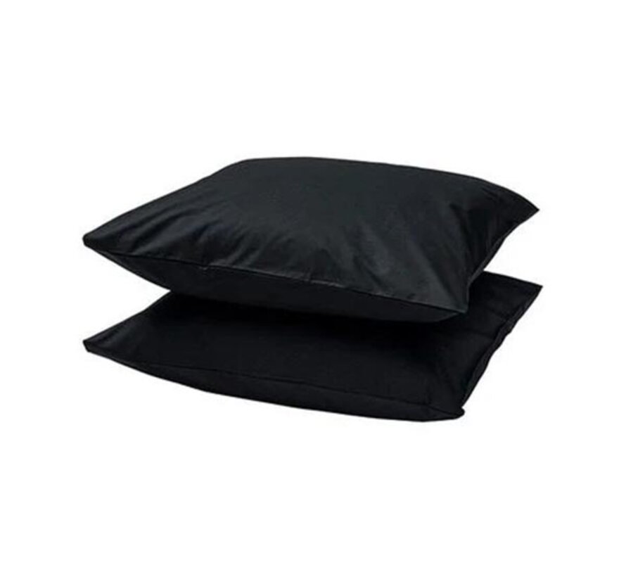 2-Pack: Kussenslopen - Perkaal Katoen  - Zwart