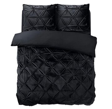 Sleeptime Velvet Pintuck - Zwart Dekbedovertrek