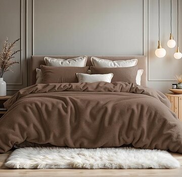 Sleeptime Teddy Katoen - Diep Taupe Dekbedovertrek