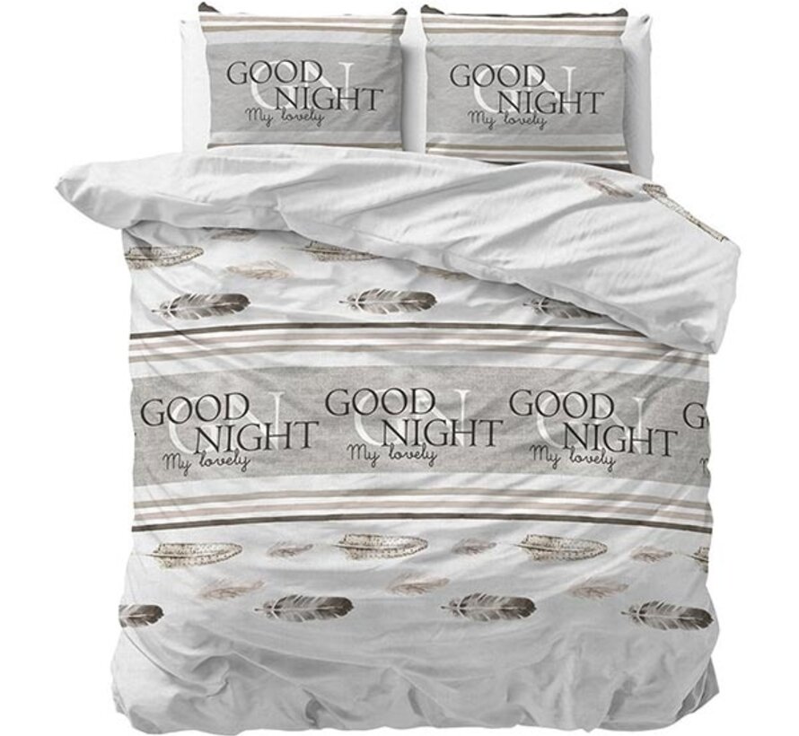 Good Night - Wit Dekbedovertrek
