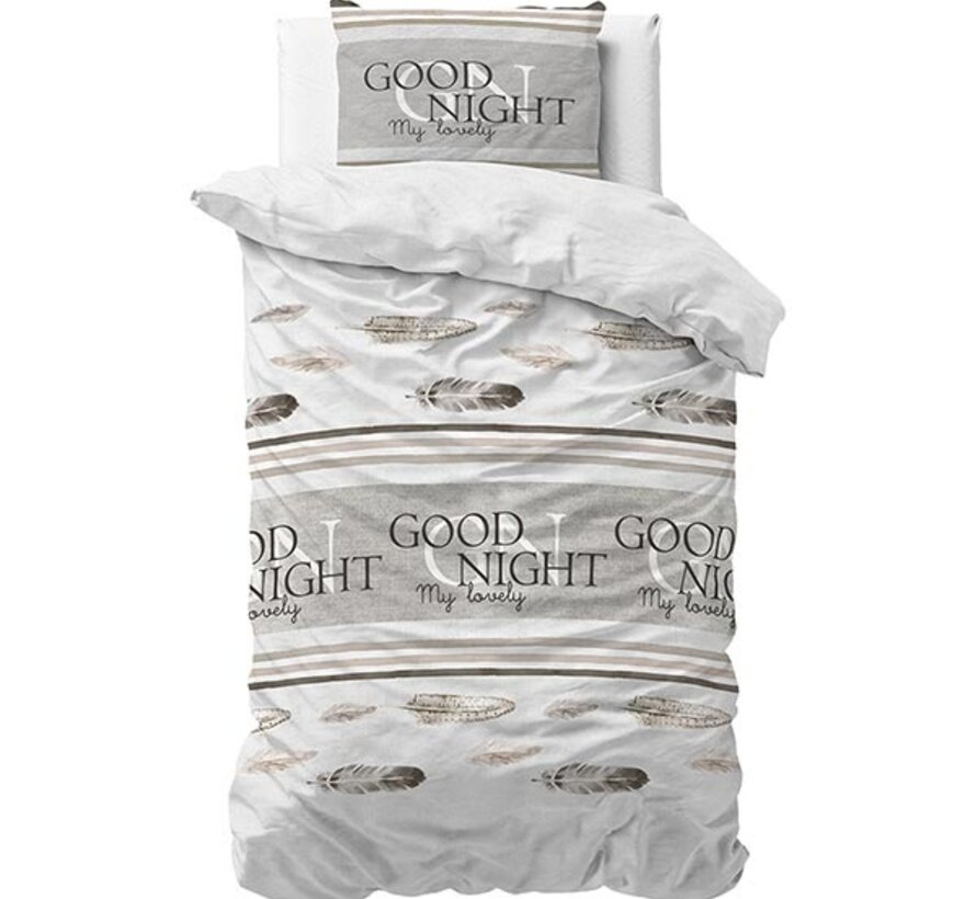 Good Night - Wit Dekbedovertrek