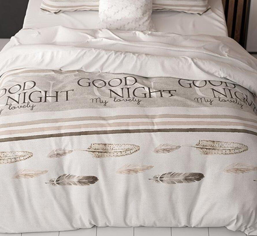 Good Night - Wit Dekbedovertrek