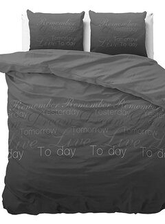 Sleeptime Live Today - Antraciet Dekbedovertrek
