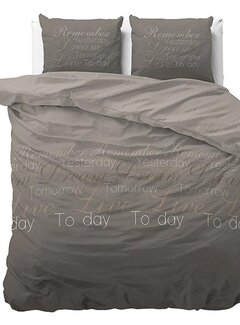 Sleeptime Live Today - Taupe Dekbedovertrek