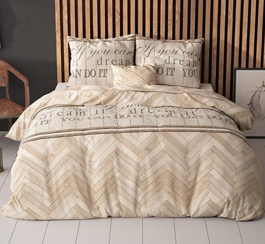 Visgraat - Zand Dekbedovertrek