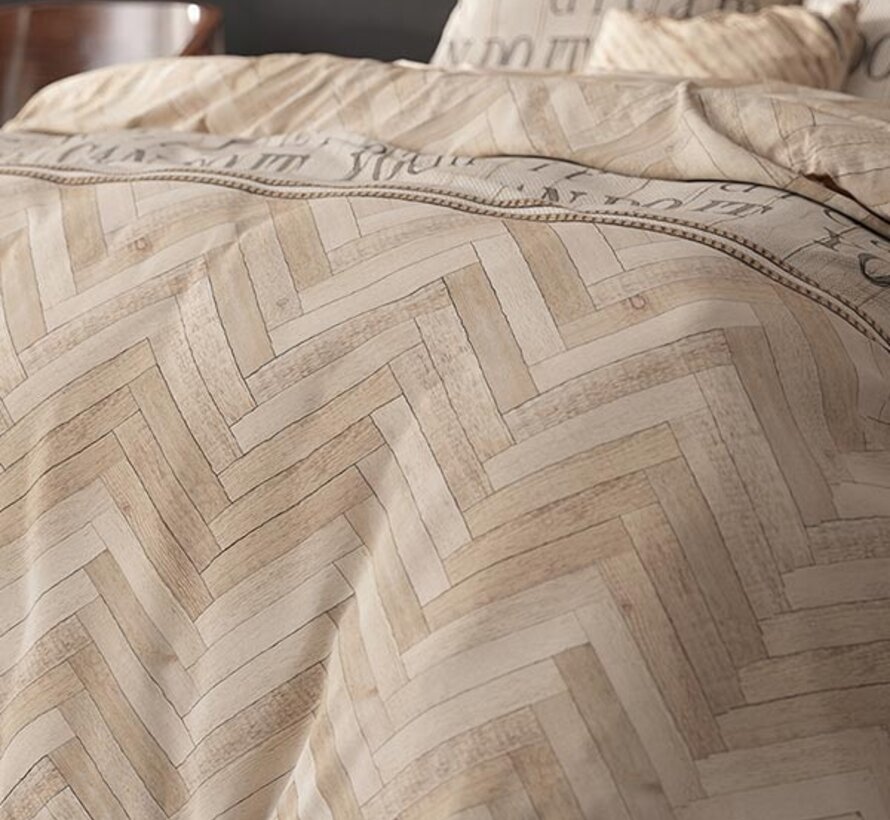 Visgraat - Zand Dekbedovertrek