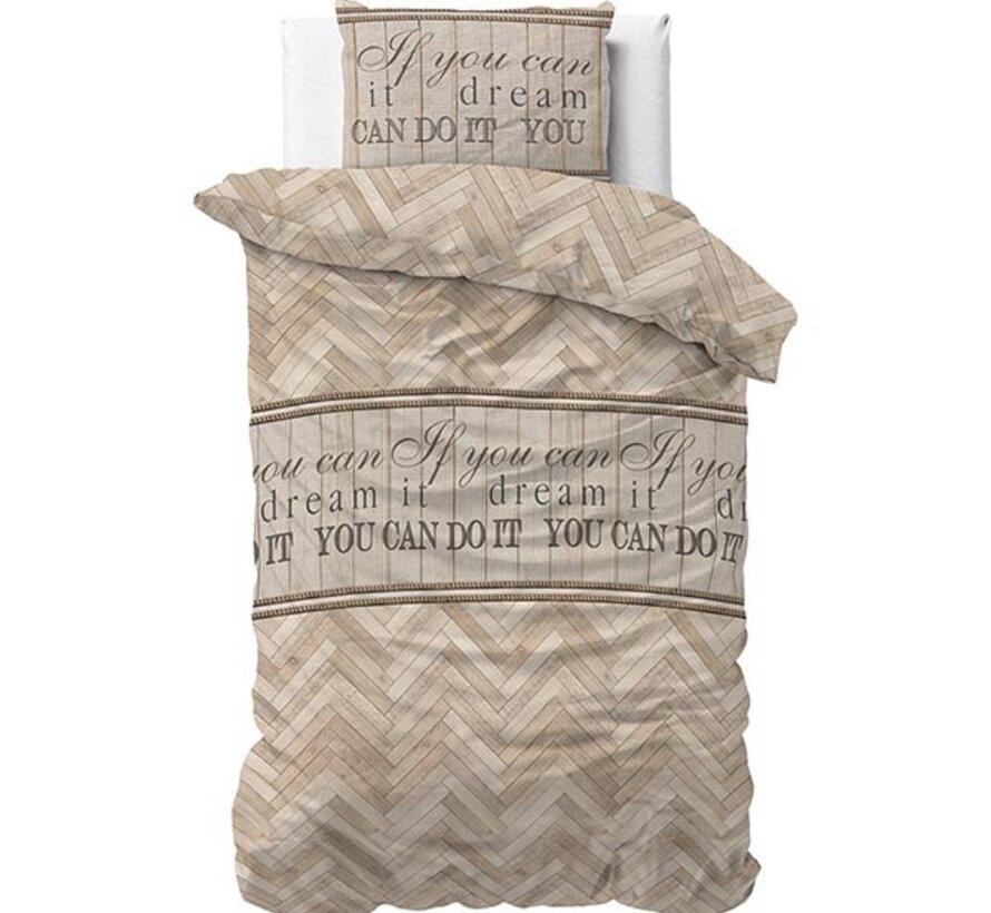 Visgraat - Zand Dekbedovertrek