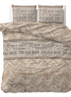 Sleeptime Visgraat - Zand Dekbedovertrek