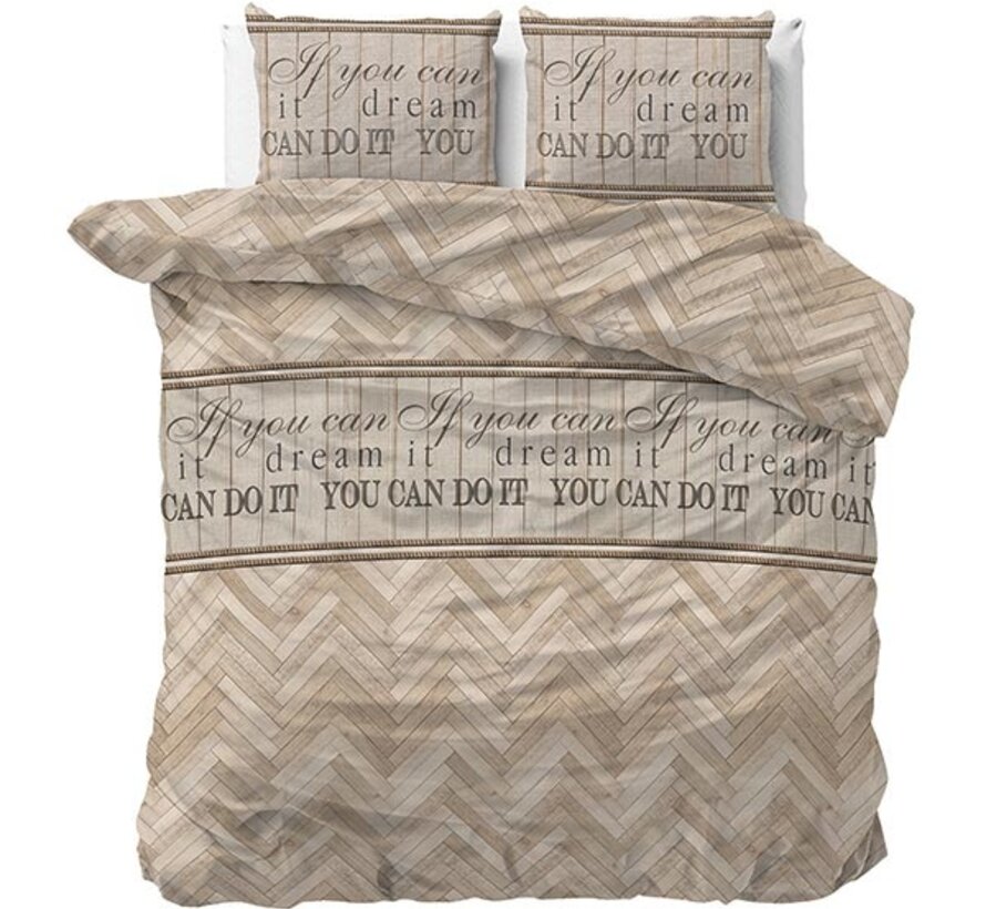 Visgraat - Zand Dekbedovertrek