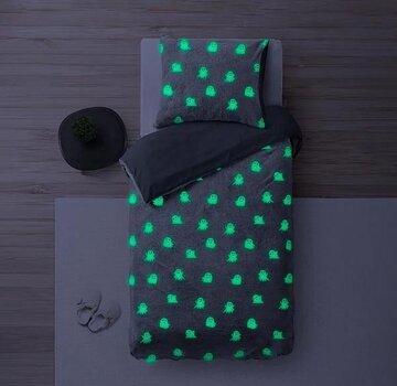 Sleeptime Glow In The Dark - Spooky - Grijs Dekbedovertrek