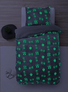 Sleeptime Glow In The Dark - Sport - Grijs Dekbedovertrek