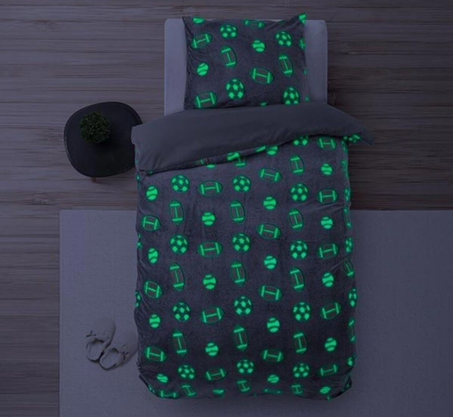 Glow In The Dark - Sport - Grijs Dekbedovertrek