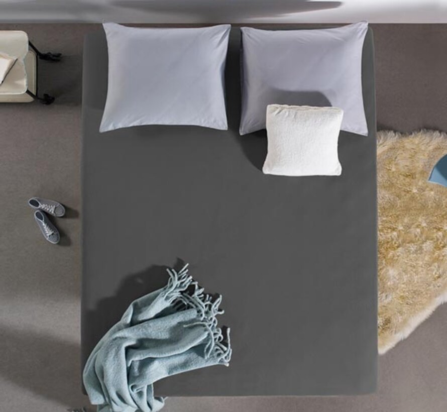 Hoeslaken Dubbel Jersey - Extra Hoog - Antraciet