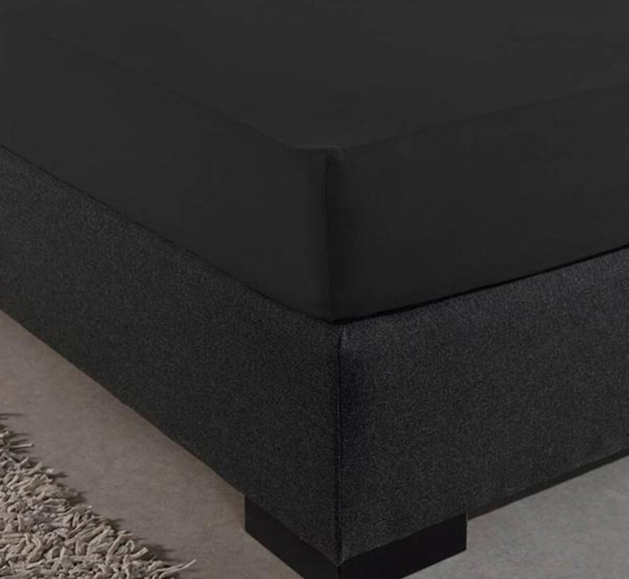 Hoeslaken Dubbel Jersey - Extra Hoog - Zwart
