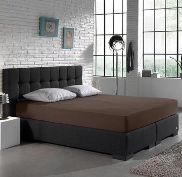Dreamhouse Hoeslaken Enkel Jersey - Stretch - Donkertaupe