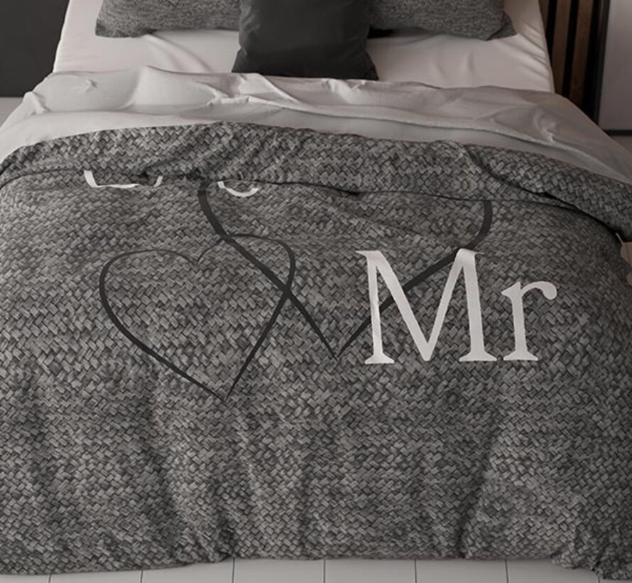 Mr and Mrs 3 - Antraciet Dekbedovertrek