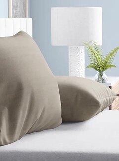 Sleeptime 2-Pack: Kussenslopen - Flanel - Taupe