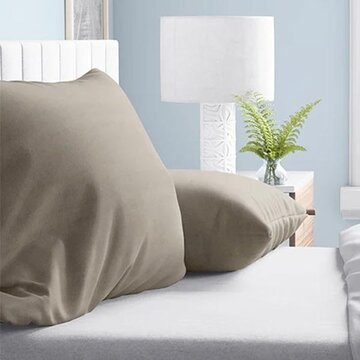 Sleeptime 2-Pack: Kussenslopen - Flanel - Taupe