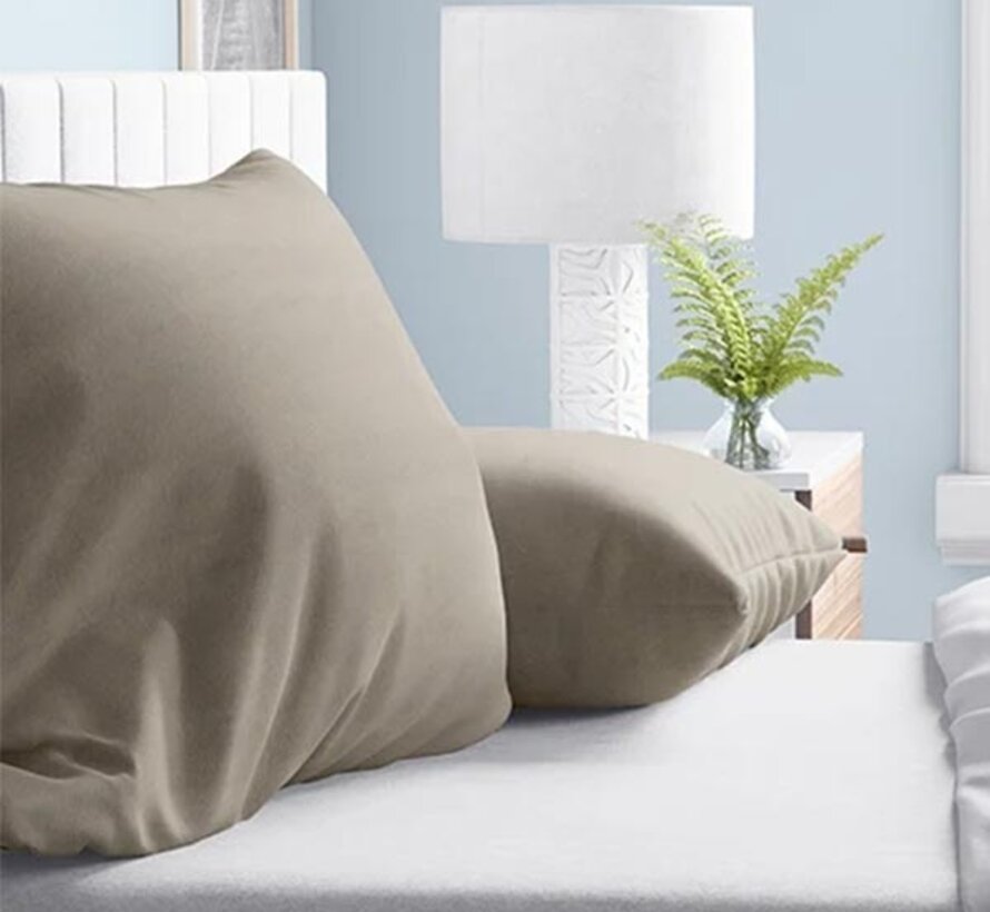 2-Pack: Kussenslopen - Flanel - Taupe