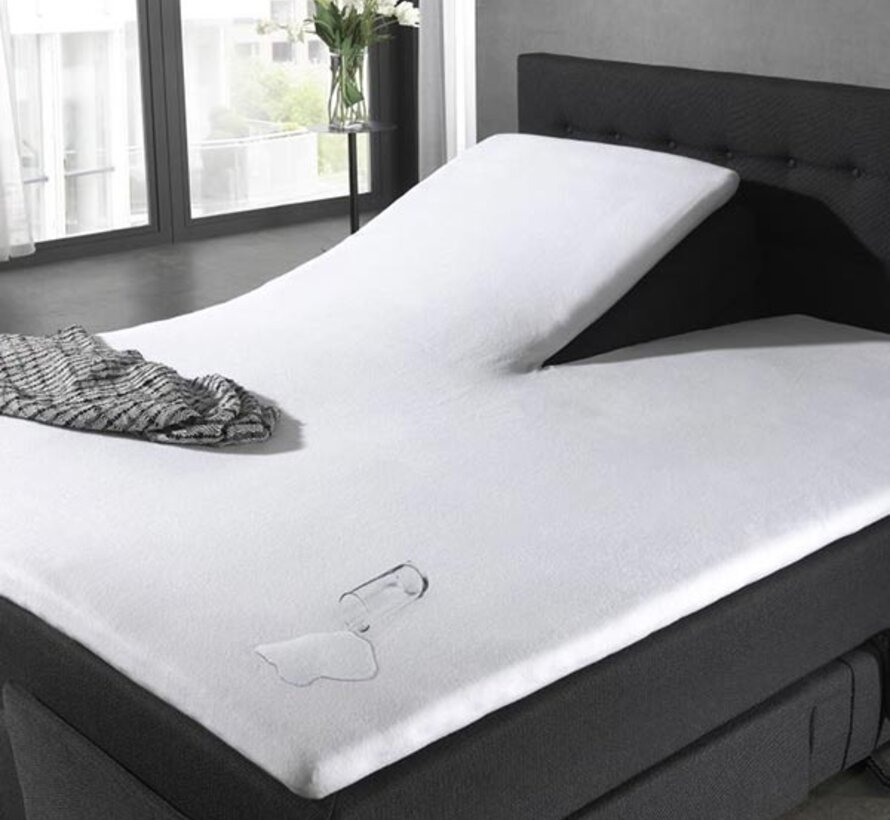 Waterdicht Splittopper Molton Hoeslaken - Wit