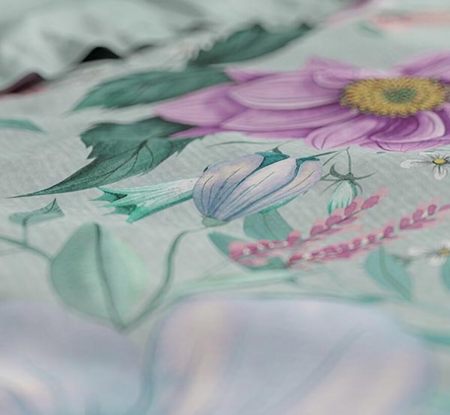 Flore - Blauw/Multi Dekbedovertrek