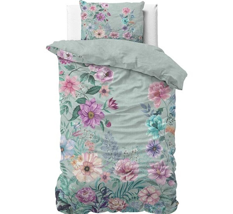 Flore - Blauw/Multi Dekbedovertrek