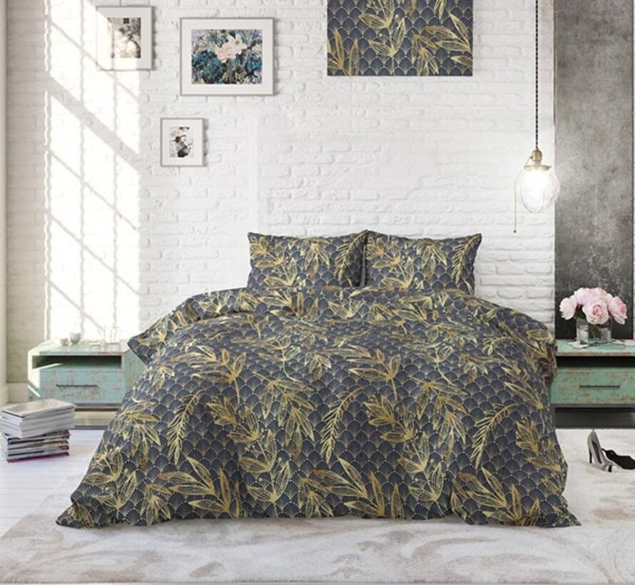 Gold Rush - Donkerblauw/Goud Dekbedovertrek