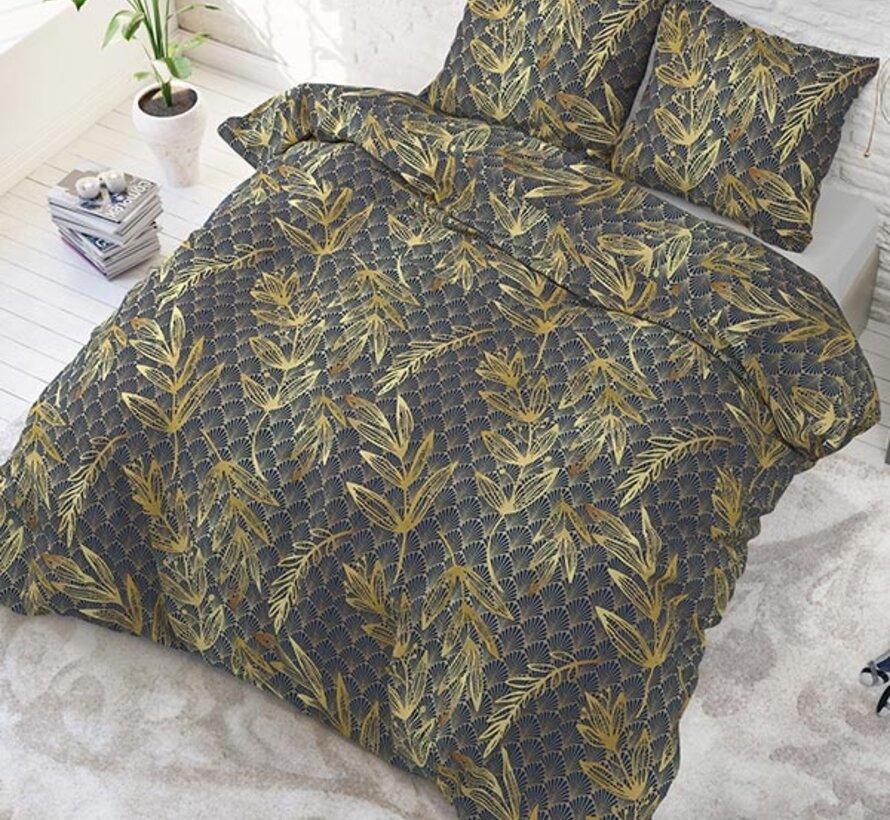 Gold Rush - Donkerblauw/Goud Dekbedovertrek