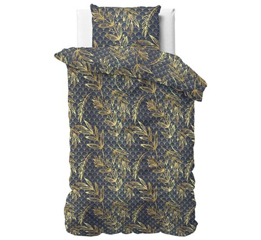 Gold Rush - Donkerblauw/Goud Dekbedovertrek