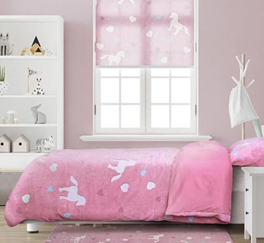 Glow in The Dark - Unicorn - Roze Dekbedovertrek