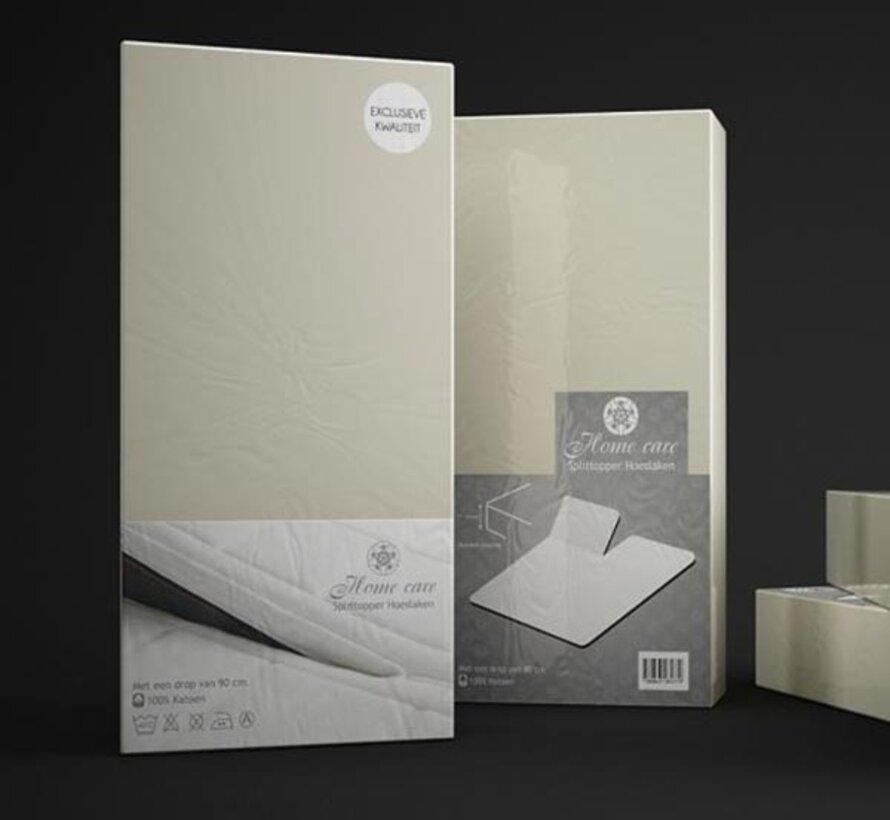 Splittopper Hoeslaken Katoen - Creme