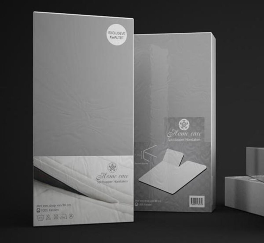 Splittopper Hoeslaken Katoen - Grijs