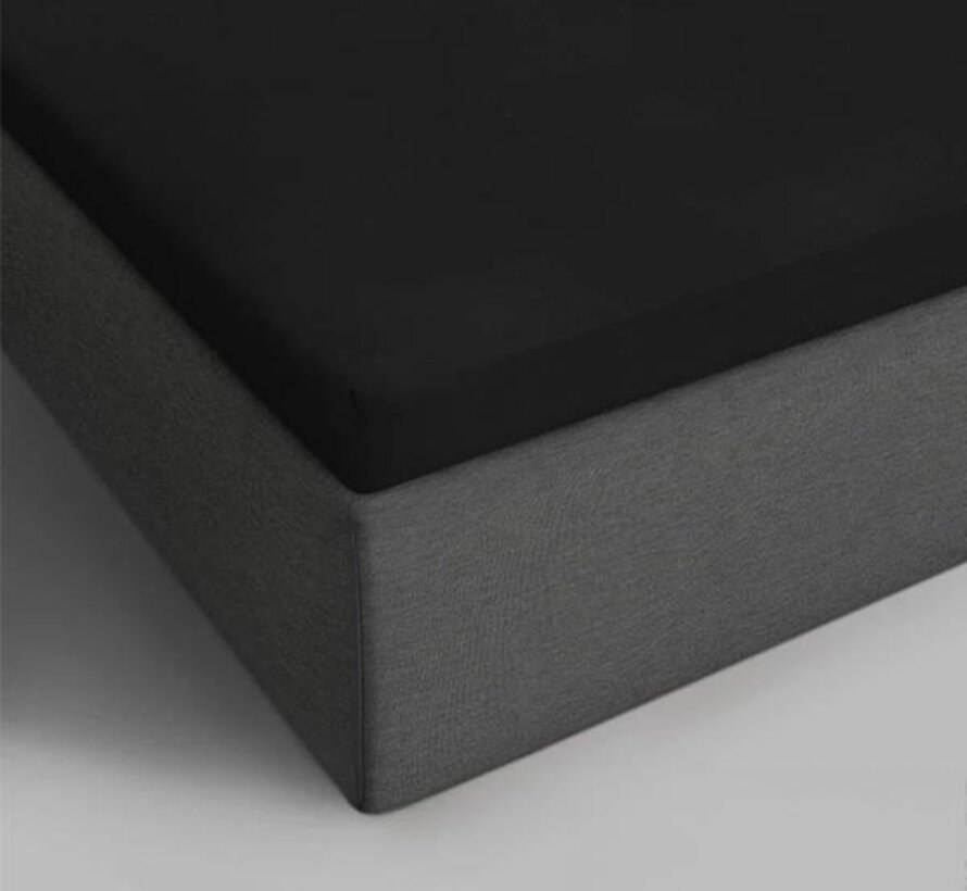 Topper Hoeslaken Katoen - Zwart