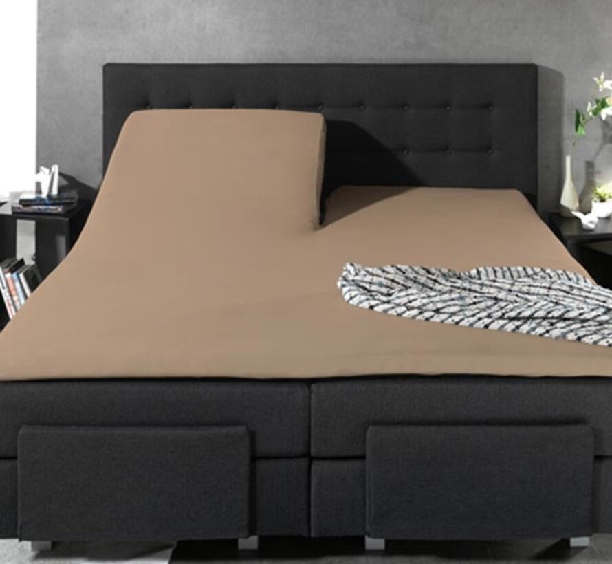 Splittopper Hoeslaken Katoen - Taupe