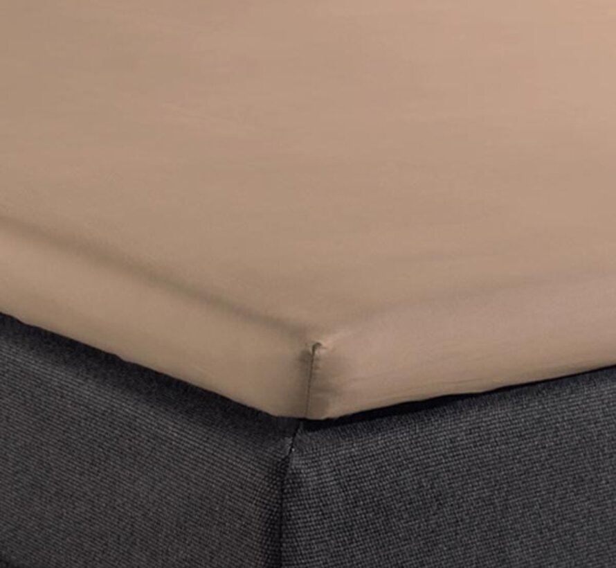 Splittopper Hoeslaken Katoen - Taupe