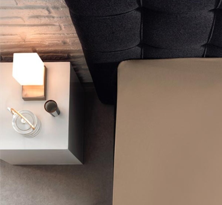 Splittopper Hoeslaken Katoen - Taupe