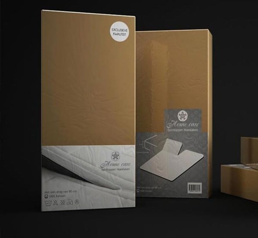 Splittopper Hoeslaken Katoen - Taupe