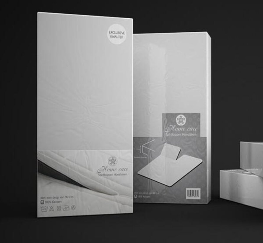 Splittopper Hoeslaken Katoen - Wit