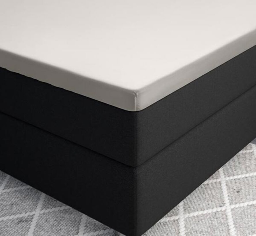 Topper Hoeslaken Katoen-Satijn - Creme