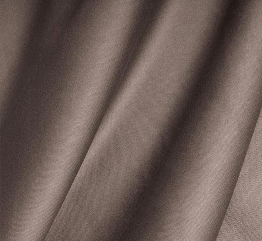 Topper Hoeslaken Katoen-Satijn - Verkoelend - Taupe