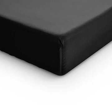 Primaviera Deluxe Topper Hoeslaken Katoen-Satijn - Zwart