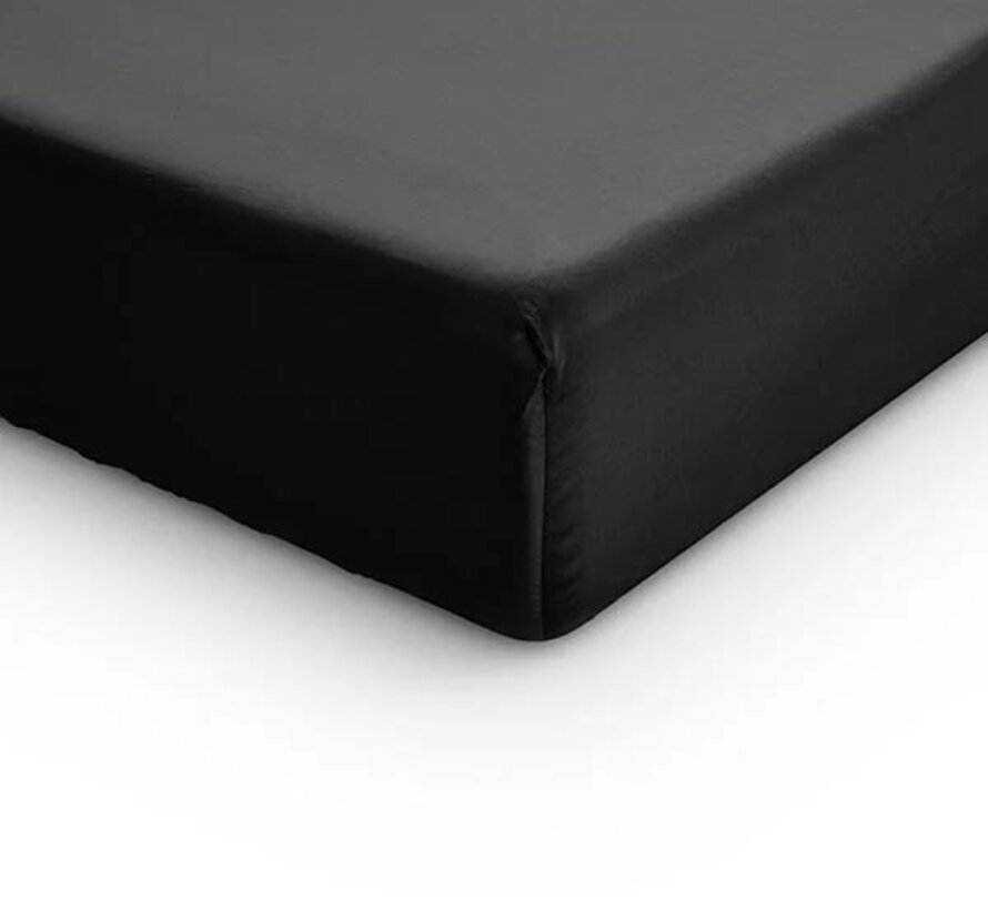 Topper Hoeslaken Katoen-Satijn - Zwart